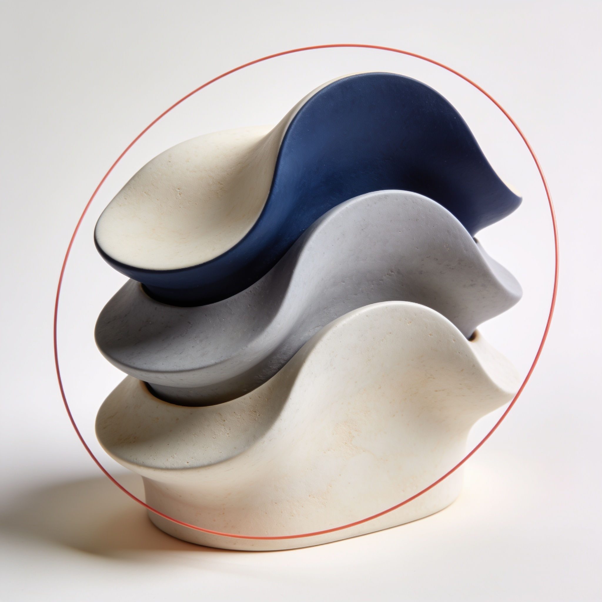 Three stacked matte strata representing layers